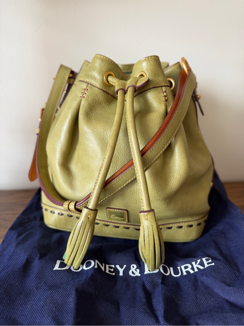 Green Dooney and Bourke Florentine Bucket Bag